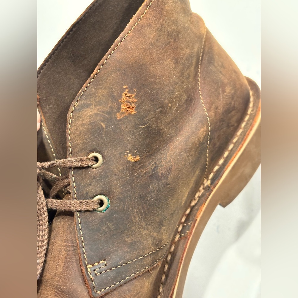 CLARKS Bushacre 2 Men's Chukka Boots Distressed Brown Leather Lace-up Size 9.5 - Picture 8 of 8